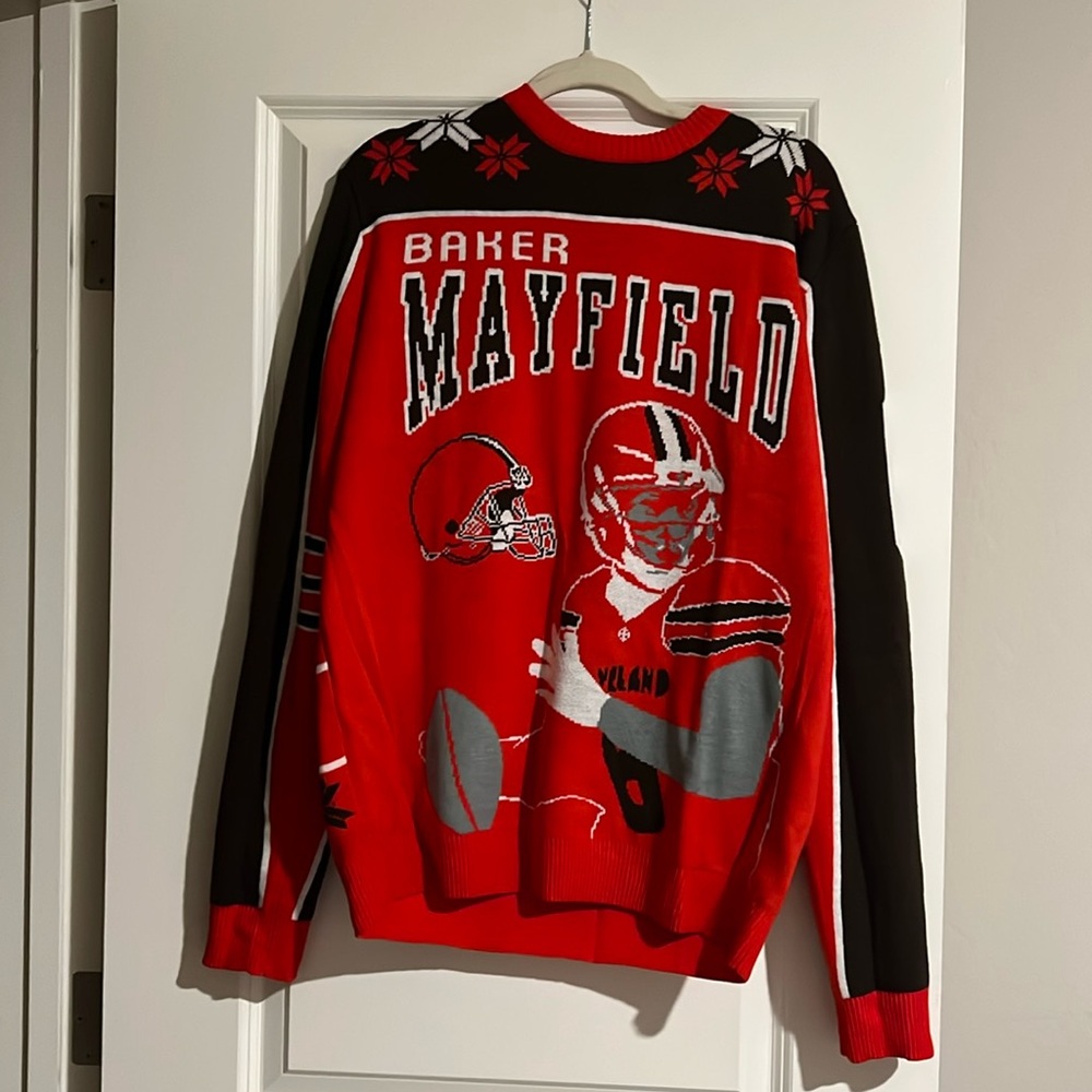 Baker Mayfieldfield Ugly Christmas Sweater Medium